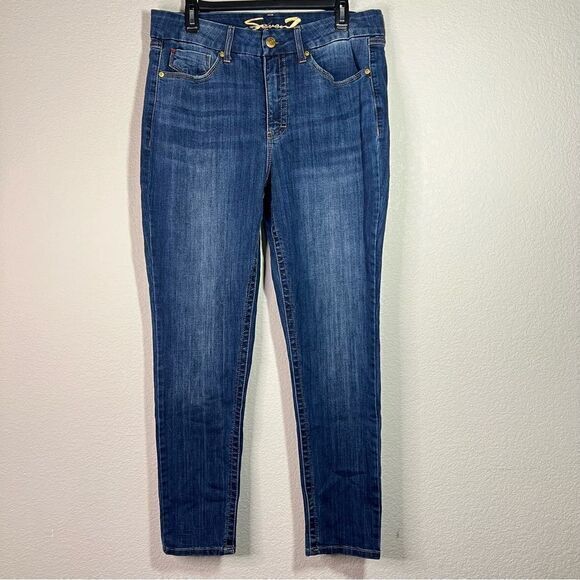 Seven7 Womens Skinny‎ Jeans High Rise Tummyless Stretch Denim Blue 14 - Picture 1 of 7